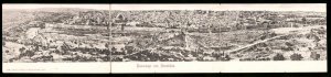 israel palestine, JERUSALEM, Triple Panorama Postcard (1900s) Schaar & Dathe