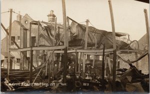 1919 Great Fire Worthing Sussex England Otto Brown RPPC Postcard F97