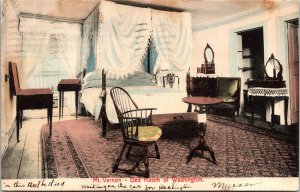 Mt Vernon Bed Room Washington Virginia  Antique Postcard UDB Cancel PM WOB Note  