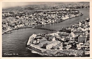 Bird's Eye View of Willemstad's Harbor Curacao, Netherlands Antilles Postal u...