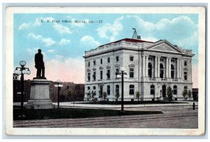 c1910's US Post Office Building Scene Street Macon Georgia GA Anique Postcard 