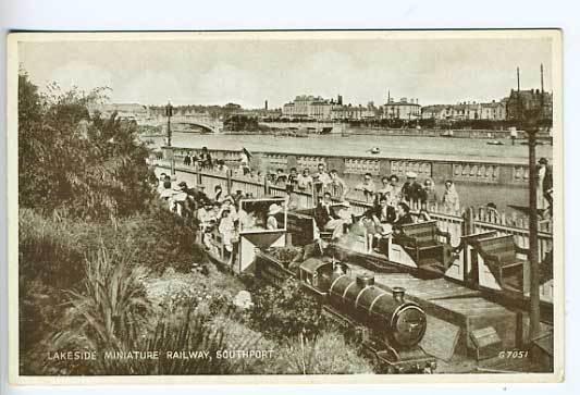 Southport Lakeside UK Miniature Train  Postcard