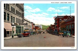 K45/ Lewistown Montana Postcard c1910 Main Street Stoes Hotel 379