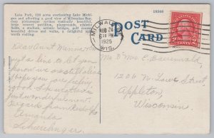 State View~Flowers @ Lake Park Milwaukee Wisconsin~Vintage Postcard