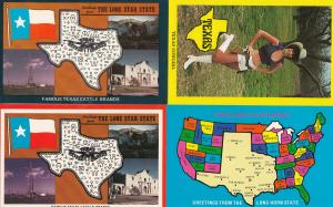 Texas Cowgirl Map 4x Postcard s