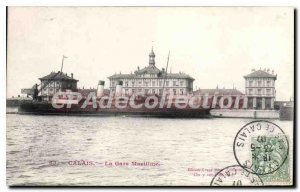 Old Postcard Calais Train Marilime