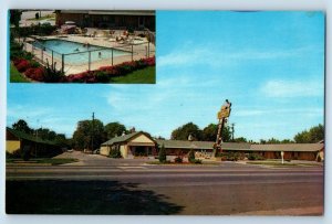 Ogden Utah Postcard Ranch Motel Roadside View Building Multiview c1960 Unposted