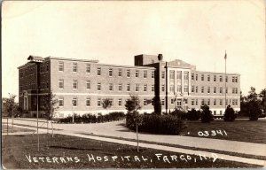 RPPC View of Veterans Hospital, Fargo ND Vintage Postcard H77