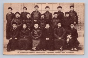 THE CHINESE PRIESTS OF GHIRIN MANCHURIA CHINA DOG POSTCARD (c.1910)
