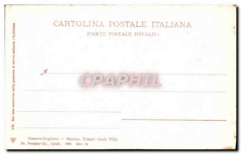 Old Postcard Genova Staglieno Tomati