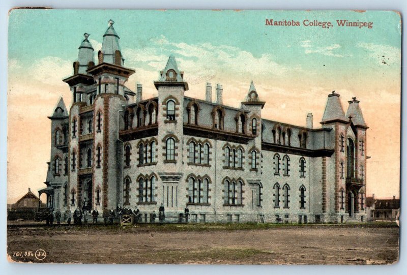 Manitoba Canada Postcard Manitoba College Winnipeg c1910 Antique Posted