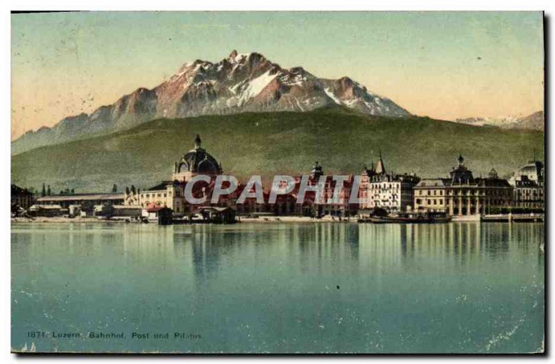 Postcard Old Post und Pilatus Luzern Behnhot