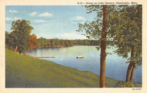 Alexandria Minnesota scenic view on Lake Geneva linen antique pc Y12957