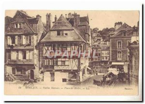 Morlaix Old Postcard Old houses on the market square