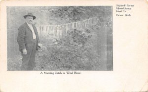 Carson Washington Morning Catch In Wind River, B/W Lithograph Vintage PC U17945