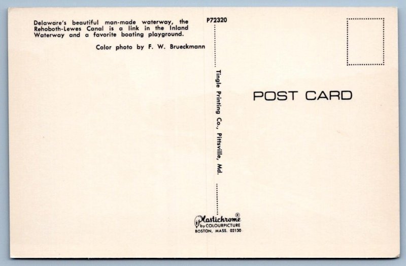 1960's REHOBOTH LEWES CANAL DELAWARE POSTCARD