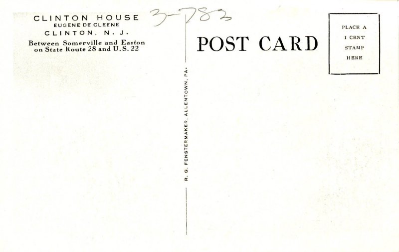 NJ - Clinton. Clinton House, Bar Room