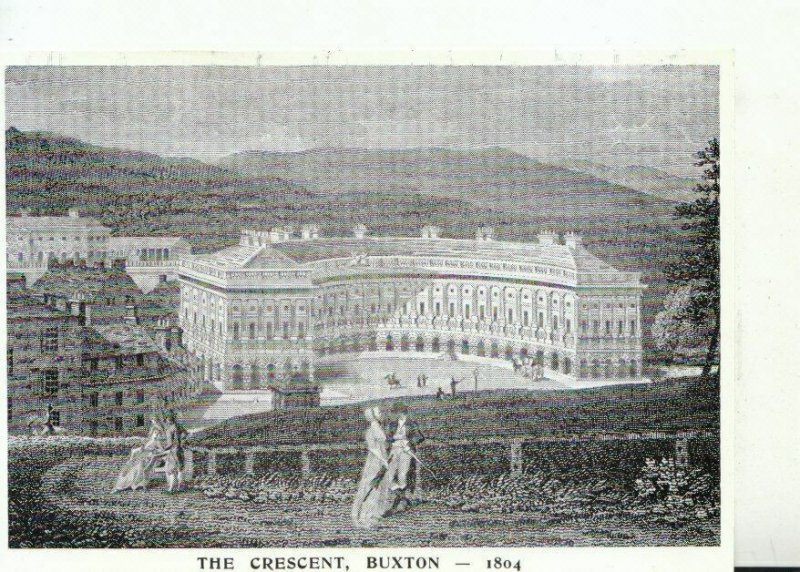 Derbyshire Postcard - The Crescent - Buxton in 1804 - TZ7208