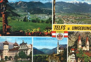 VINTAGE CONTINENTAL SIZE POSTCARD MULTI-VIEWS OF TELFS u. UMGEBUNG AUSTRIA