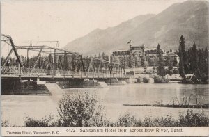 Banff Alberta Sanitarium Hotel Bow River Bridge AB Trueman Postcard H56
