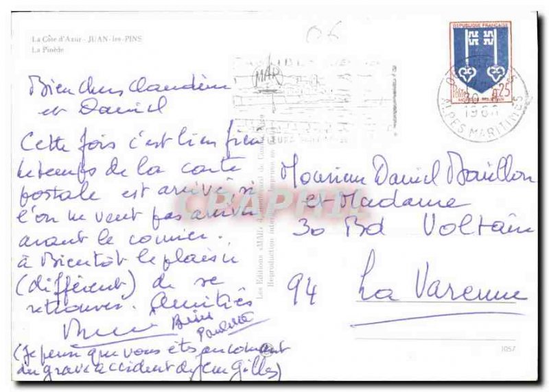 Old Postcard the French Riviera Juan les Pins la Pinede Snack Bar
