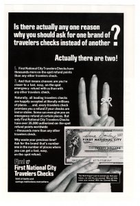 First National City Travelers Checks - 1970's Vintage Ad