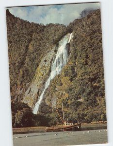 Postcard Bowen Falls, Milford Sound, New Zealand