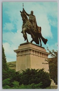St. Louis Missouri~Statue Of Saint Louis City Art Museum~Vintage Postcard