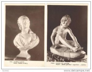 RP  Musee du Louvre, Rude - Jeune pecheur napolitain-(marbe) & Pajou - Madame...