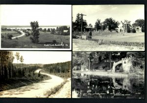 #111 RPPC 4pcs Mich.Crystal Lake, Irish Hills, St. Joseph way of cross,Cheboygan