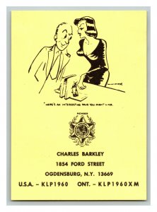 Charles Barkley Ogdensburg N. Y. Vintage Comic Business QSL Card #4 