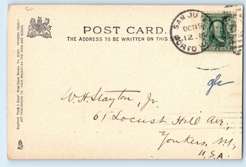 Ponce Puerto Rico Postcard Side View of Cathedral 1905 Antique Tuck Art