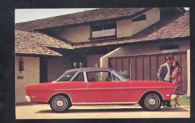 1969 FORD FALCON FUTURA SPORTS COUPE VINTAGE CAR DEALER ADVERTISING POSTCARD