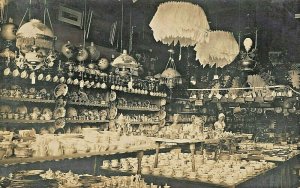 STROMBURG NE~LUNNER & JOHNSON STORE-INTERIOR~1907 REAL PHOTO ADVERTISE POSTCARD