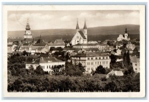 Kromeriz Zlín Czech Republic RPPC Photo Postcard View of Buildings Hills c1920's