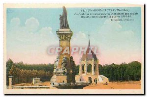 Old Postcard Ste Anne d'Auray Morbithan Miraculous Fountain and Memorial Brit...