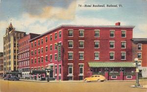 Rutland Vermont 1940s Postcard Hotel Bardwell