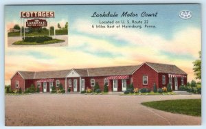 HARRISBURG, Pennsylvania PA ~ Roadside Motel LARKDALE MOTOR COURT 1940s Postcard