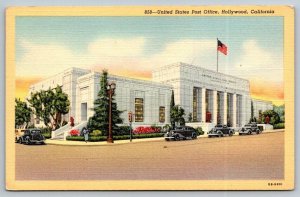 Vintage California Postcard - US Post Office - Hollywood