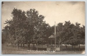 Garwin Iowa~City Park~Flag Pole by Band Stand~c1910 Real Photo Postcard~RPPC 