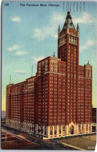 1949 The Furniture Mart Chicago Illinois IL Street & Road View Posted Postcard