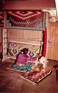 Navajo woman weaving rug New Mexico, USA Spinning Wheels & Weaving Unused 