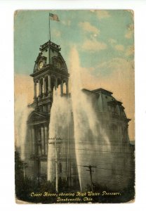 OH - Steubenville. Courthouse, Showing High Water Pressure  (creases)