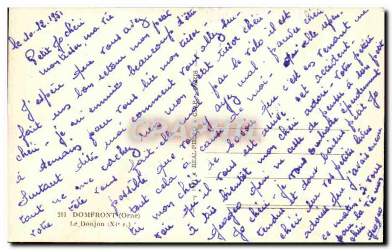 Old Postcard Domfront Le Donjon