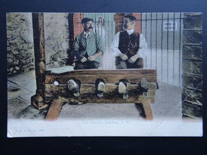 Isle of Wight BRADING Men in The Stocks c1908 Postcard by F.G.O. Stuart 1249