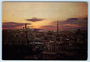 Panorama al tramonto sunset SIENNA ITALY 4x6 Postcard