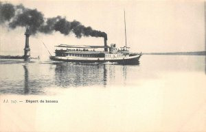 DEPART DE BATEAU SWITZERLAND SHIP POSTCARD (c. 1900)