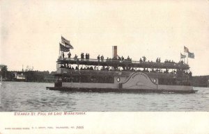 Lake Minnetonka Minnesota Steamer St Paul Vintage Postcard AA41583