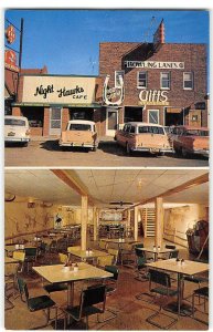 NIGHT HAWKS CAFE/RODEO ROOM Camdenton MO Bowling Alley Roadside Postcard 1950s