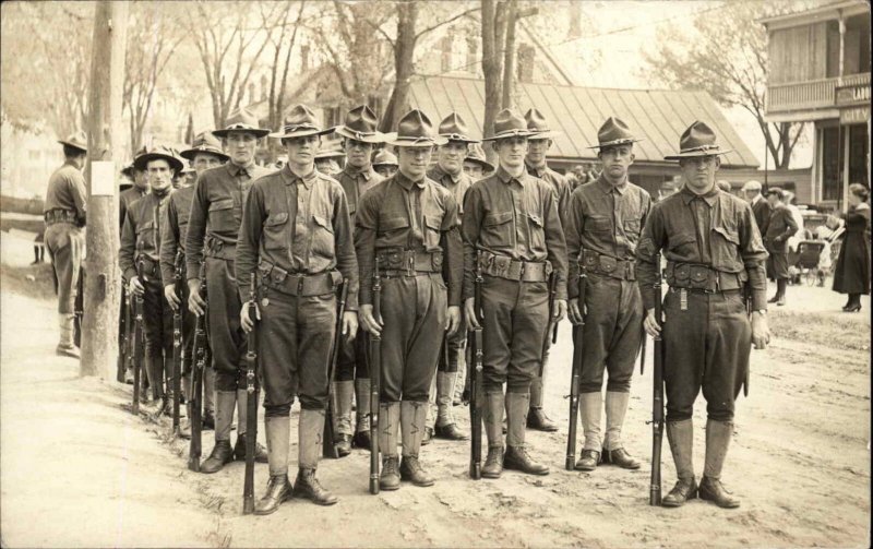 RPPC photo postcard of American artillery soldier WW1 period RPPC photo postcard of American artillery soldier WW1 period